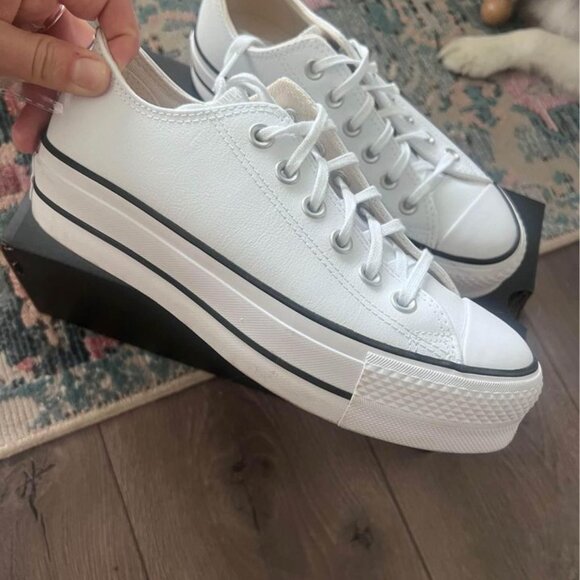 Converse All Star Lift Leather Shoes - Picture 3 of 4